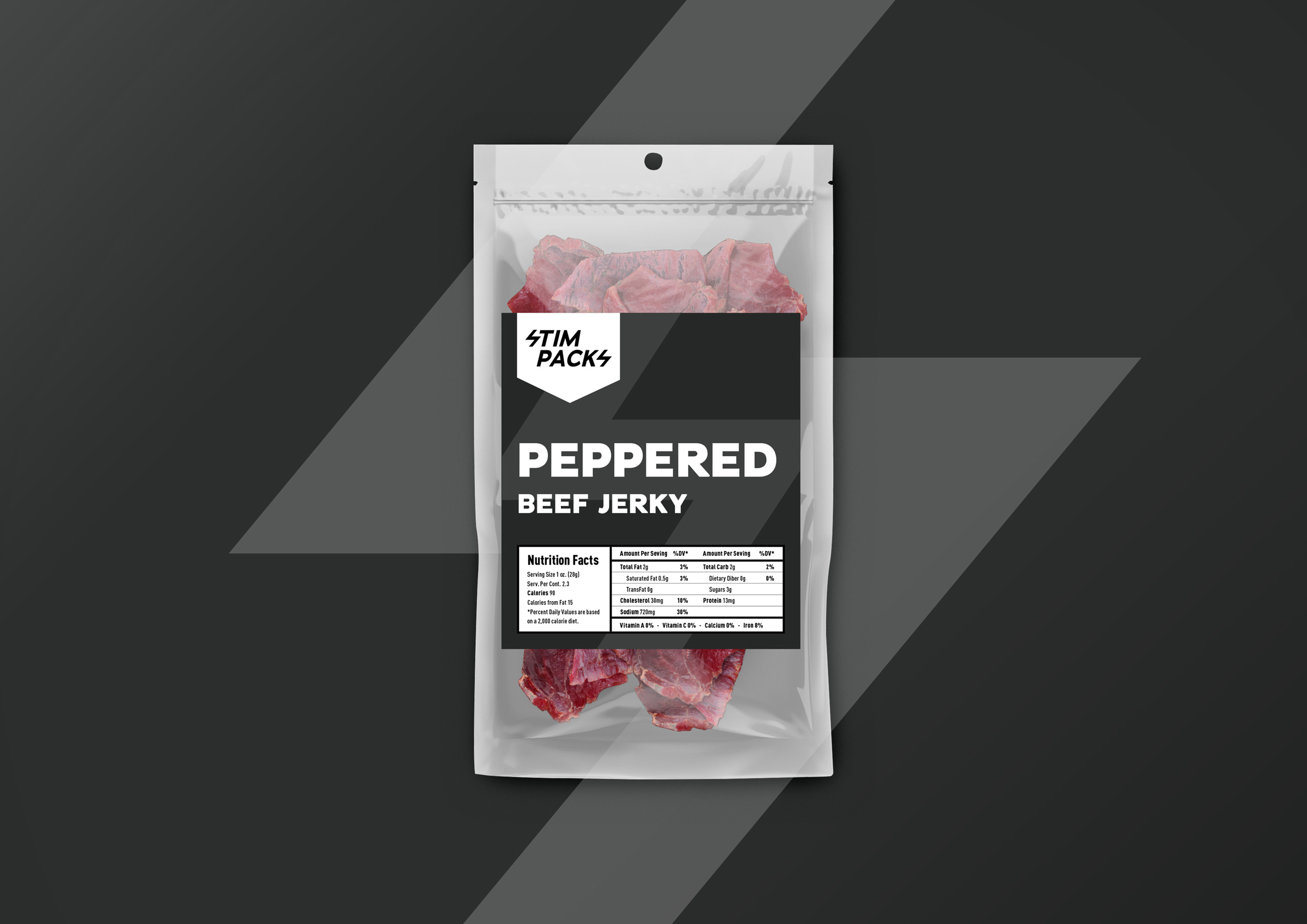 Peppered Beef Jerkyのパッケージデザイン
