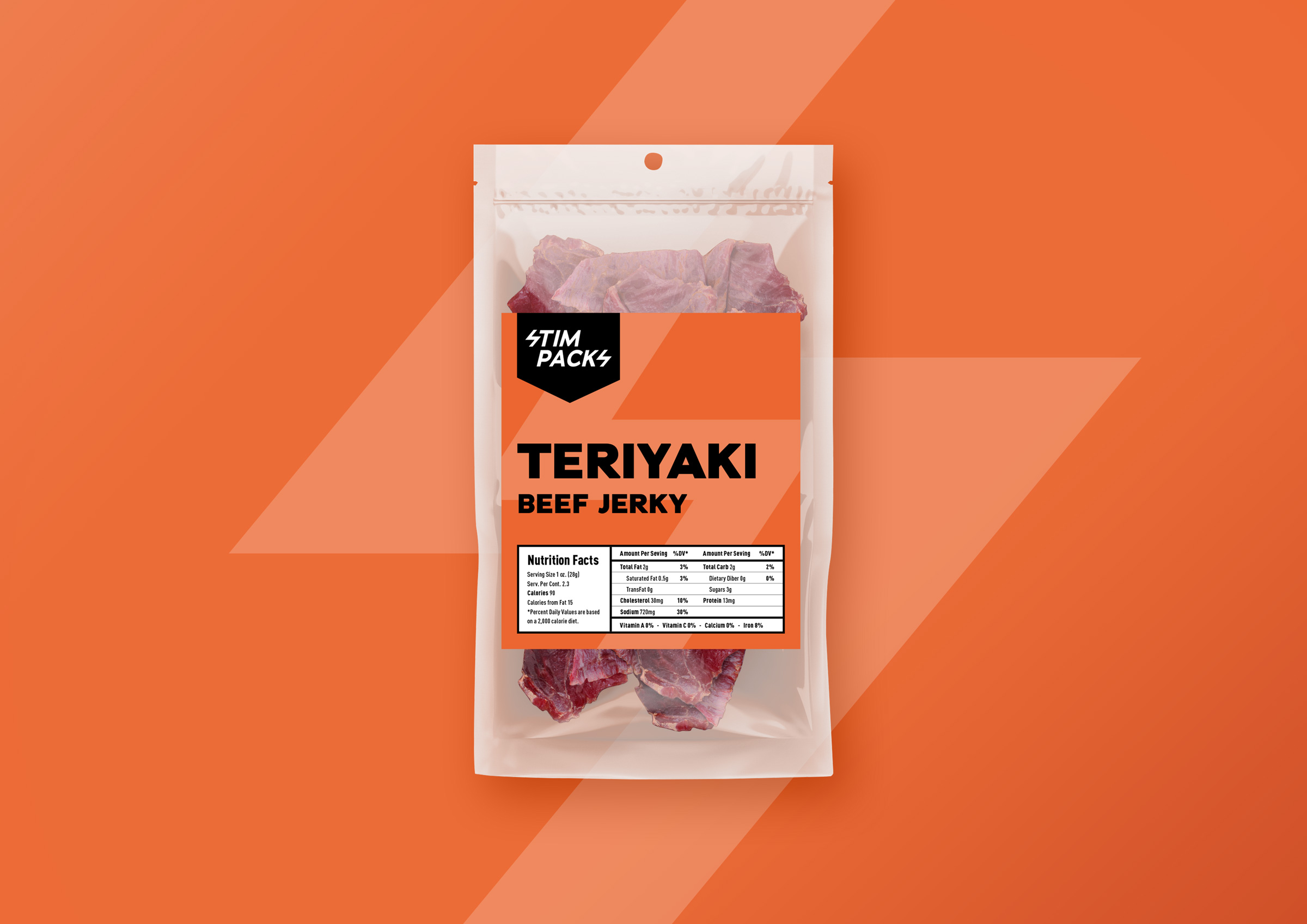 Teriyaki Beef Jerkyのパッケージデザイン